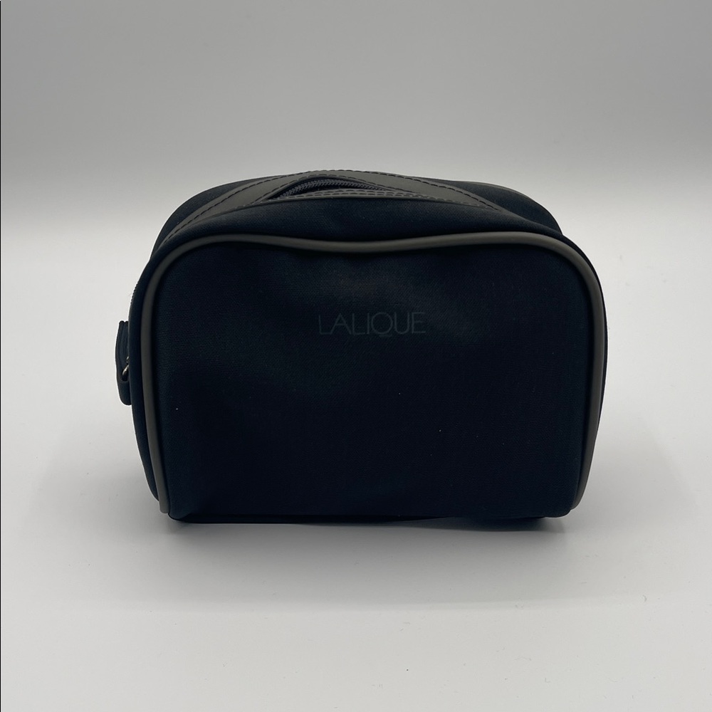 LALIQUE CHARCOAL GREY ZIP POUCH